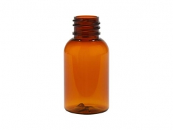 1 oz. Amber PET (BPA Free) 20-410 Semi-Translucent Plastic Boston Round Bottle w/ Treatment Pump or FM Sprayer 30% OFF