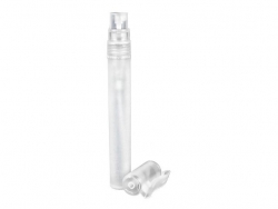 .33 oz (1/3 oz) (10 ml) Frosted 14 MM Round Other Plastic Bottle with Natural Sprayer & Pen Clip Overcap (3 pc) VOLUME DISCOUNTS